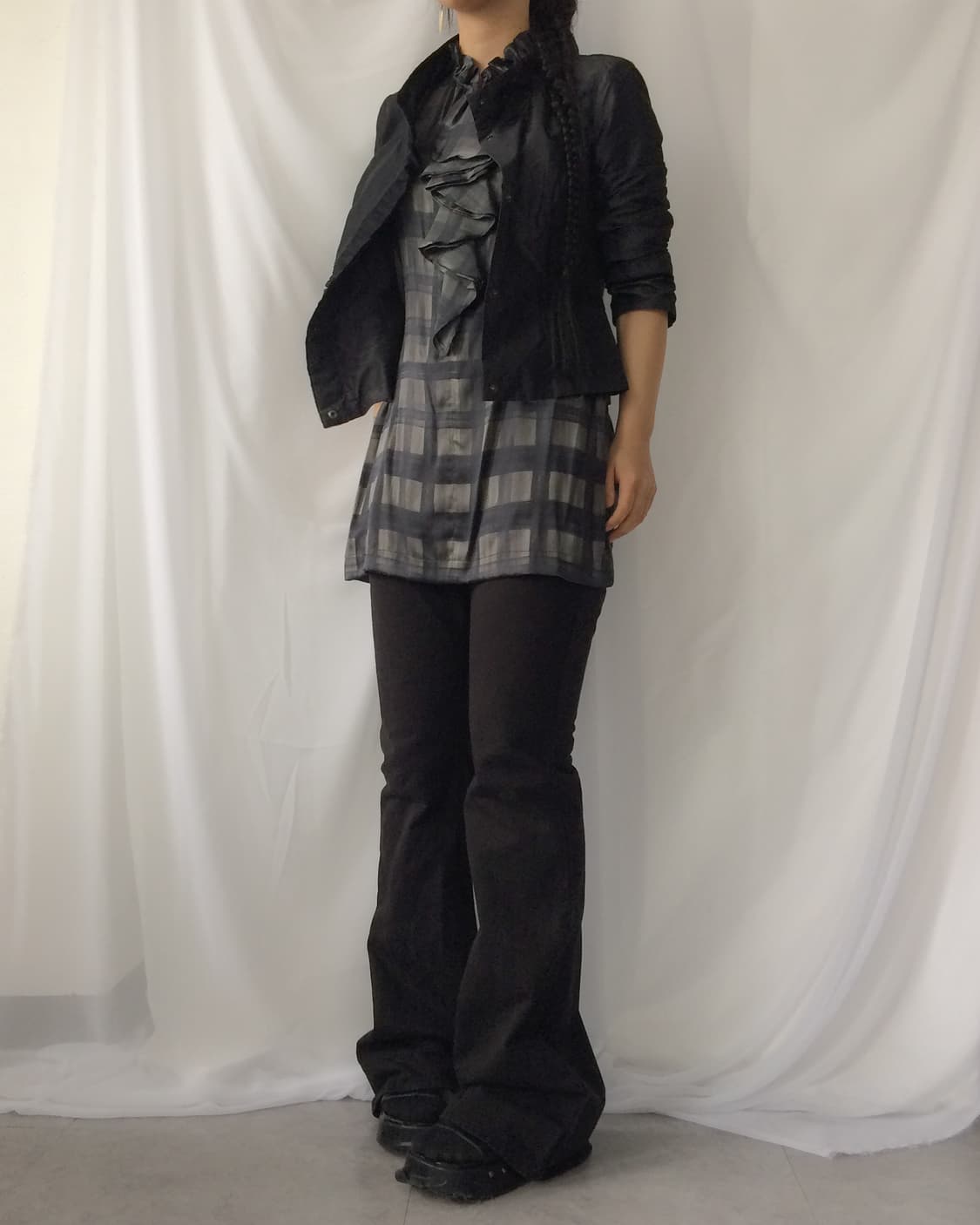 Ruffle point check pattern sleeveless 상품이미지8