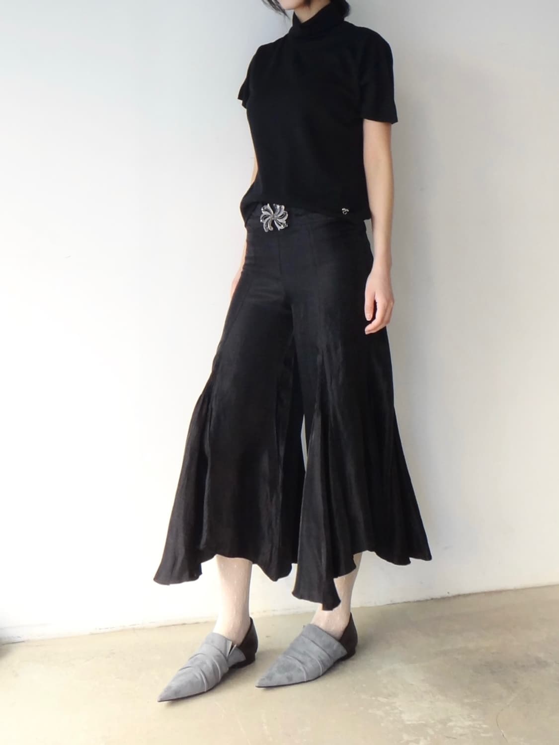 High neck half knit / black 상품이미지5