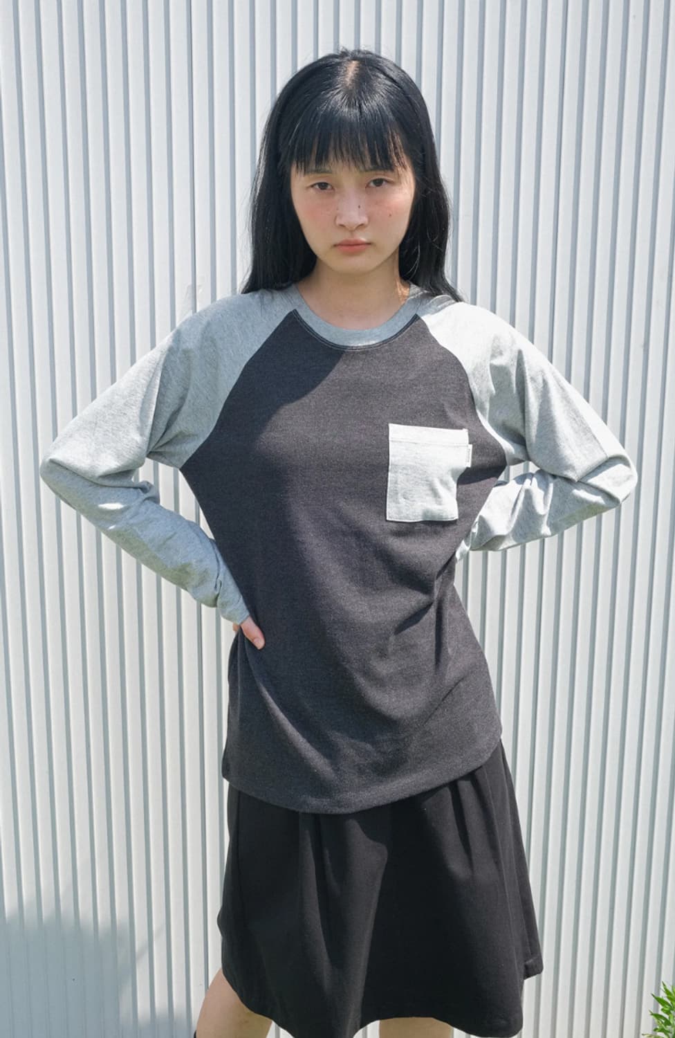 RAGLAN POCKET T-SHIRT DARK MOON 상품이미지2