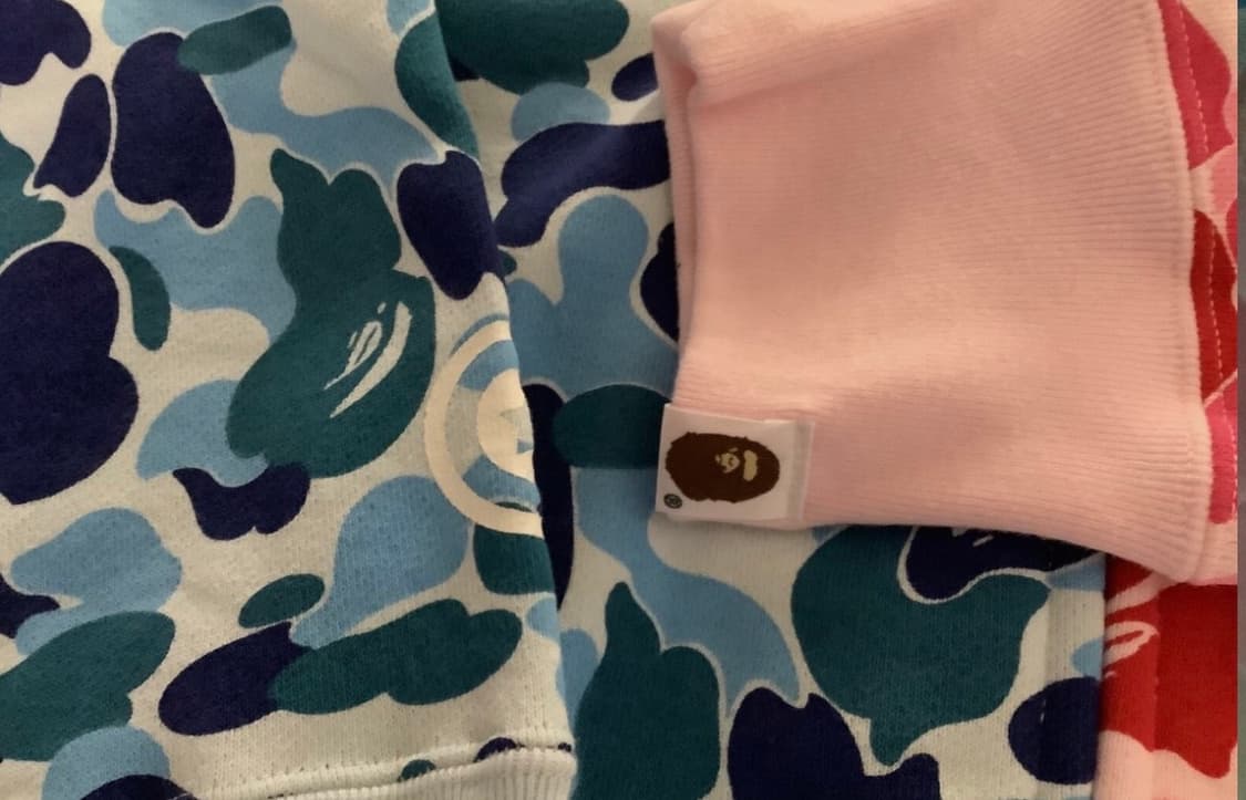 베이프 ABC카모 세퍼레이트 샤크 풀 집 후드 블루 핑크 새상품 L,xl 상품이미지4