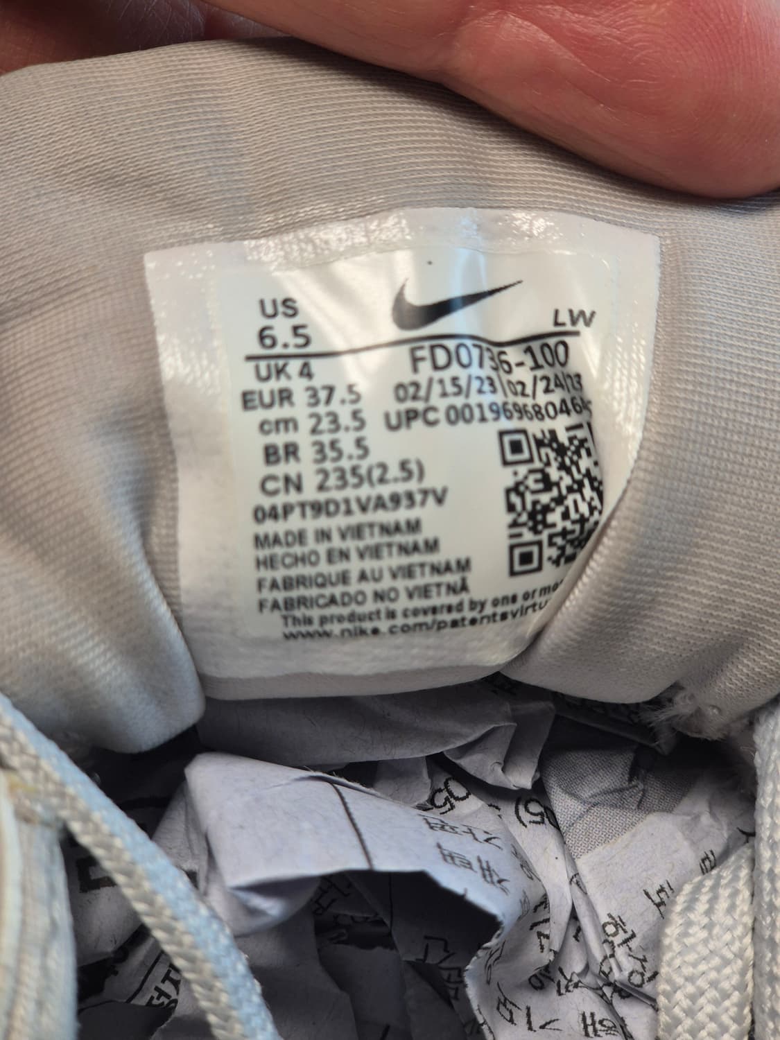 실착용2회 235 (6.5us) 정품 나이키V2K런 서밋 런닝화  상품이미지8