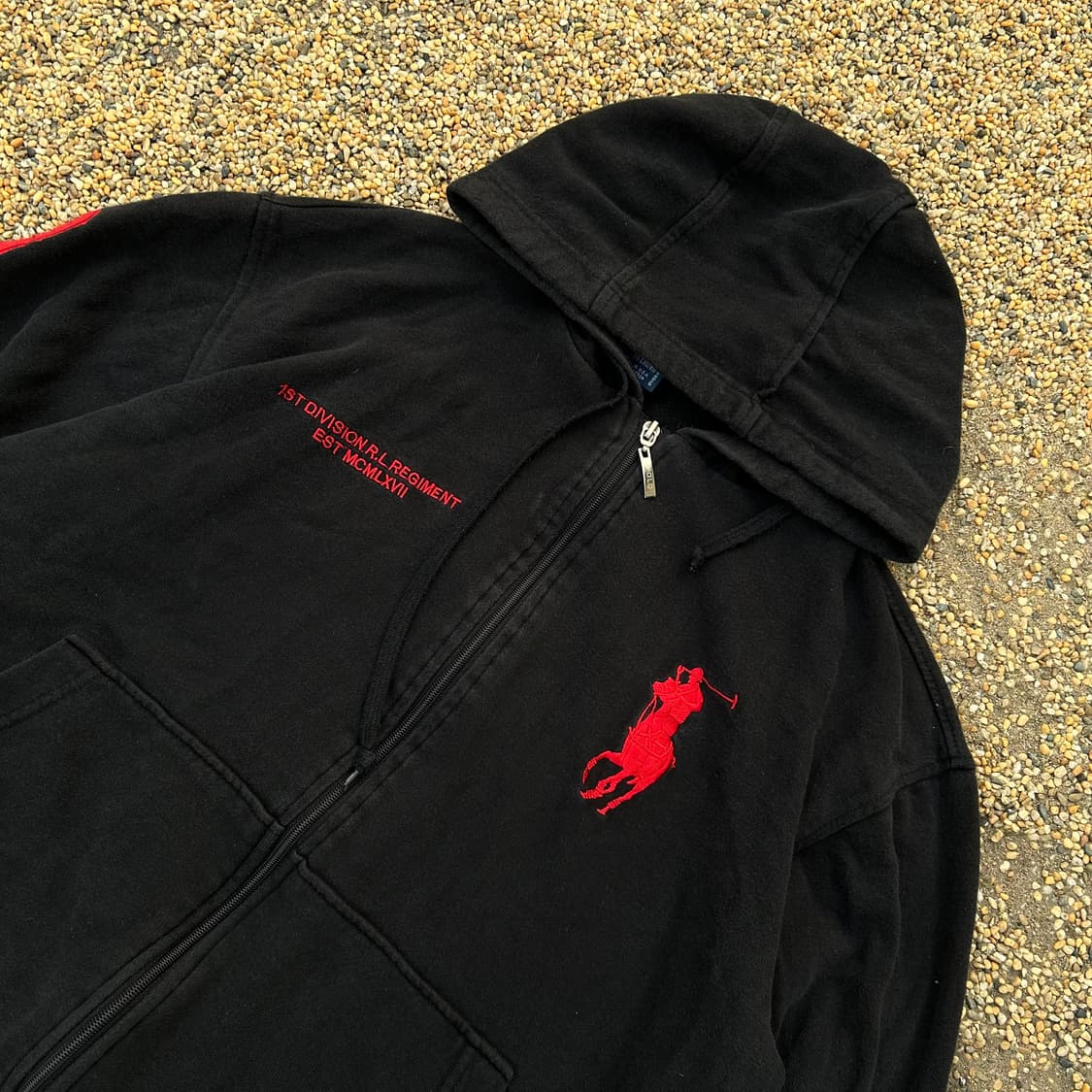 폴로 랄프로렌 빅로고 블랙 후드집업 상품이미지2