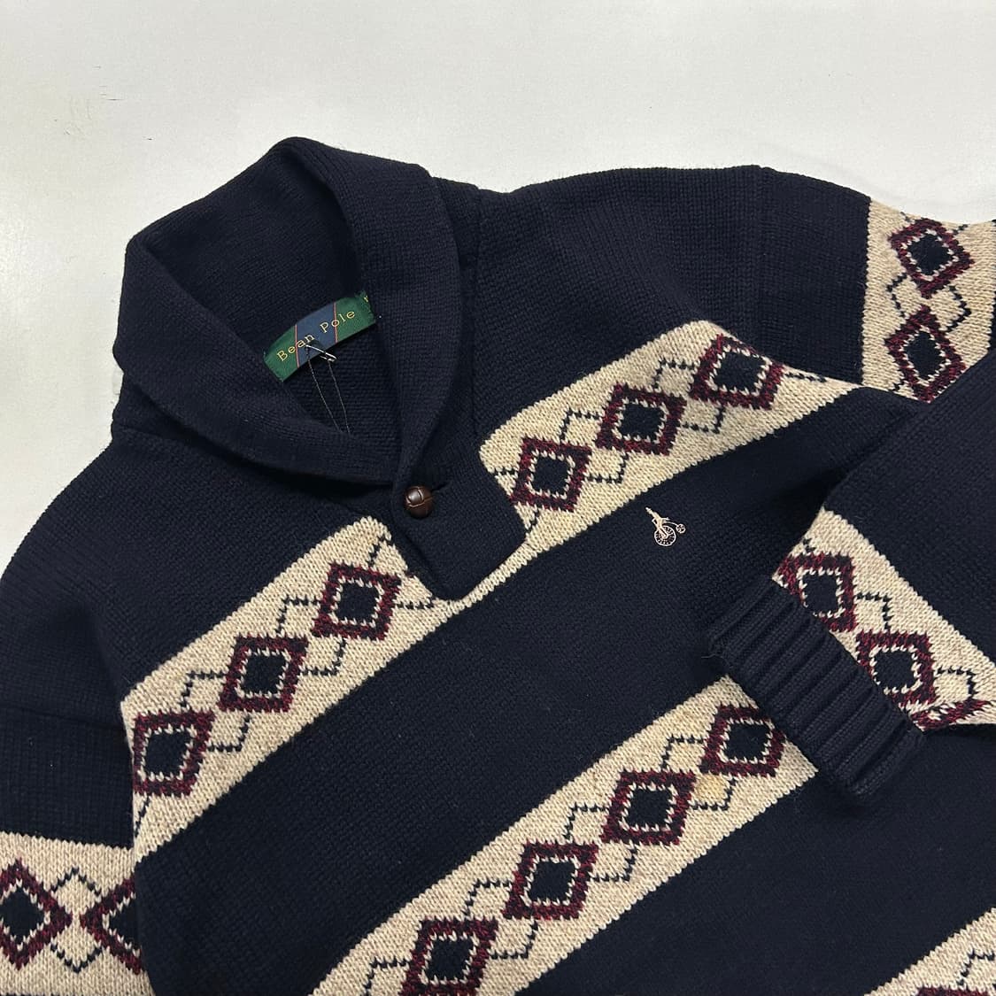 [105] 빈폴 울 아가일 반집업 버튼 니트 상품이미지4