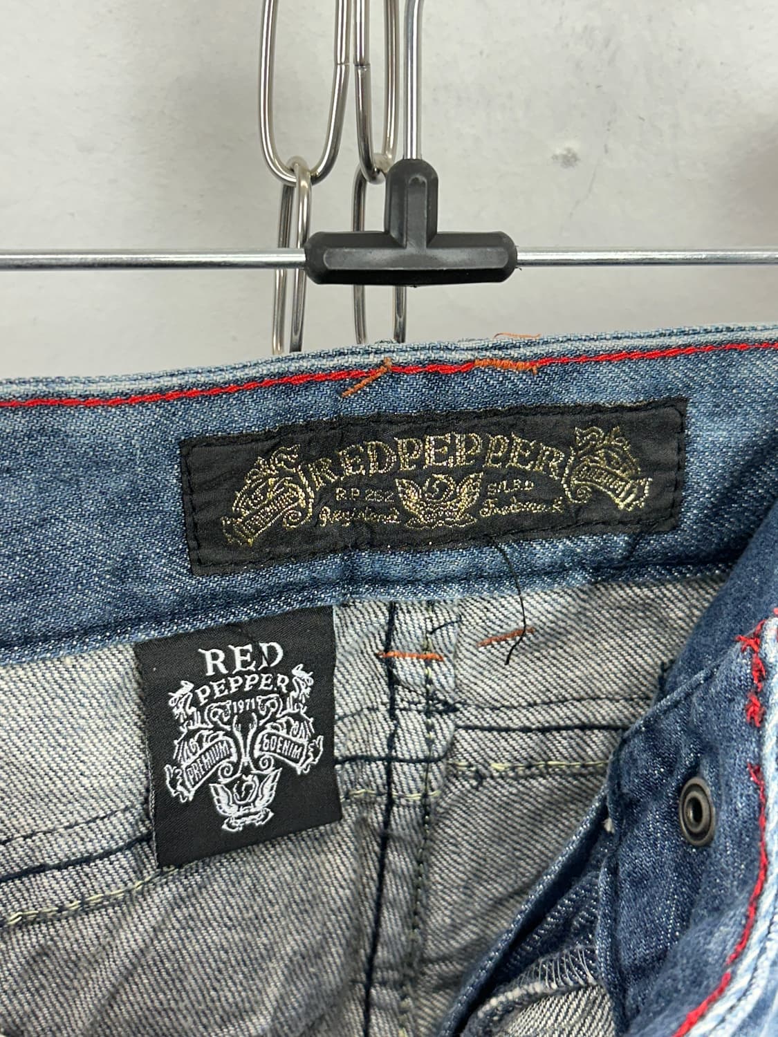 Red Pepper Skull Embroidered Bootcut Den 상품이미지10