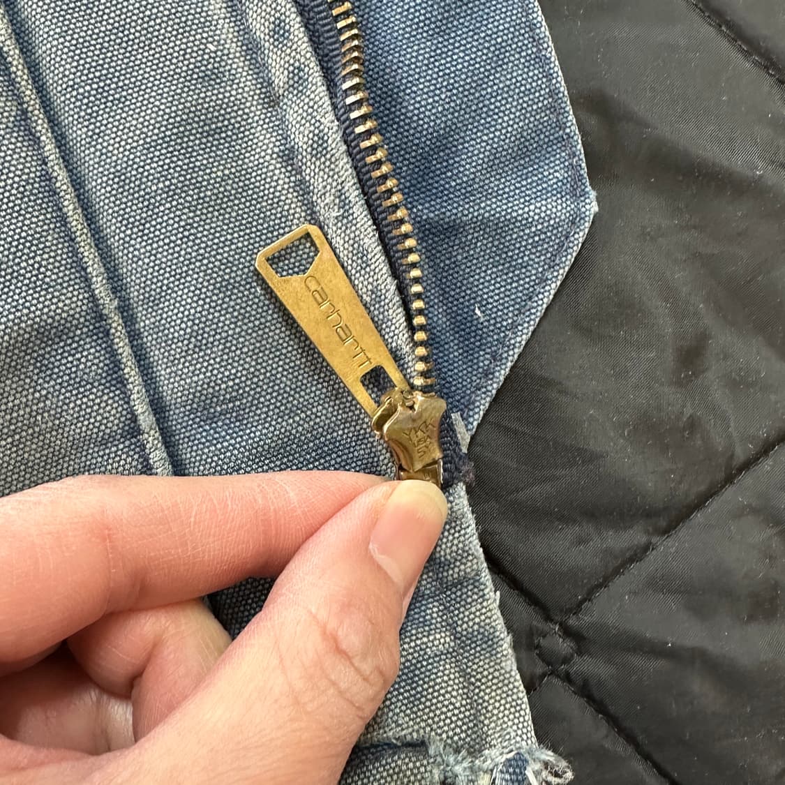 90s USA 칼하트 V01-NVY 워크 베스트 XXL 상품이미지9