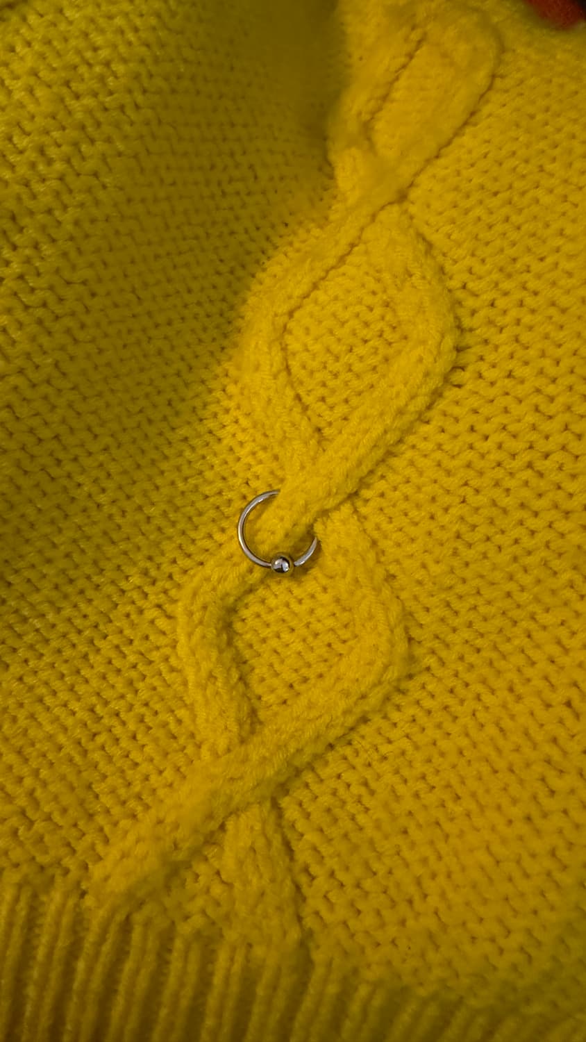 032c Pierced Highland 니트 스웨터 옐로우 상품이미지4