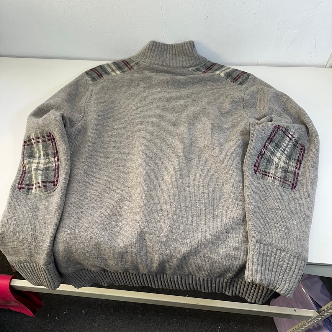 105 빈폴 그레이 엘보우패치 니트집업 상품이미지6