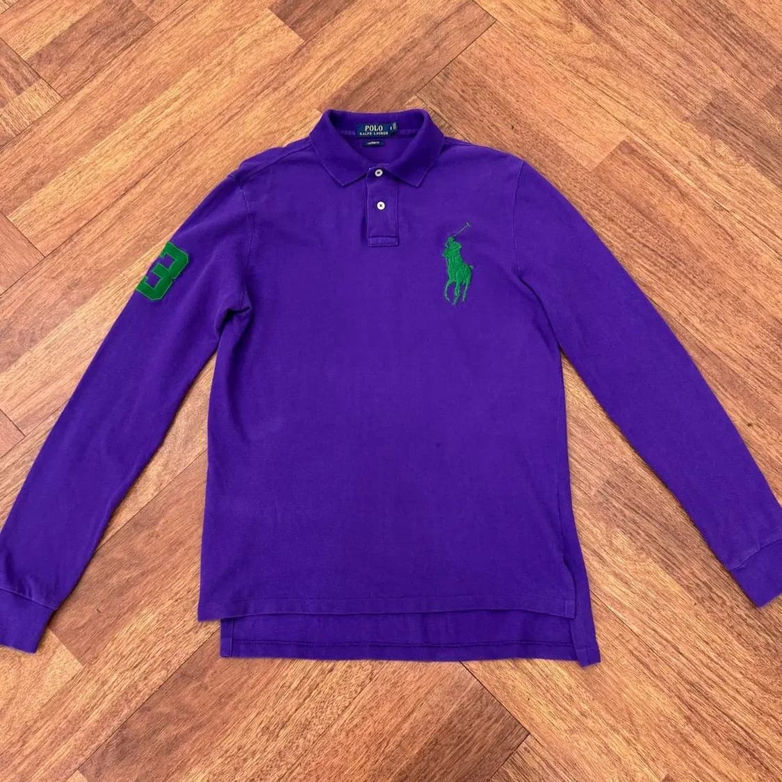 M 폴로 랄프로렌 빅포니 퍼플 카라 긴팔 티셔츠  상품이미지2