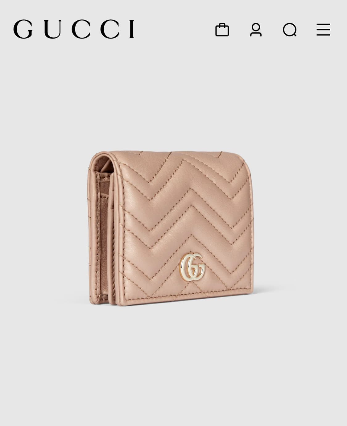 구찌 GG 마몽 퀼팅 반지갑 핑크 베이지   2주씀 상품이미지2