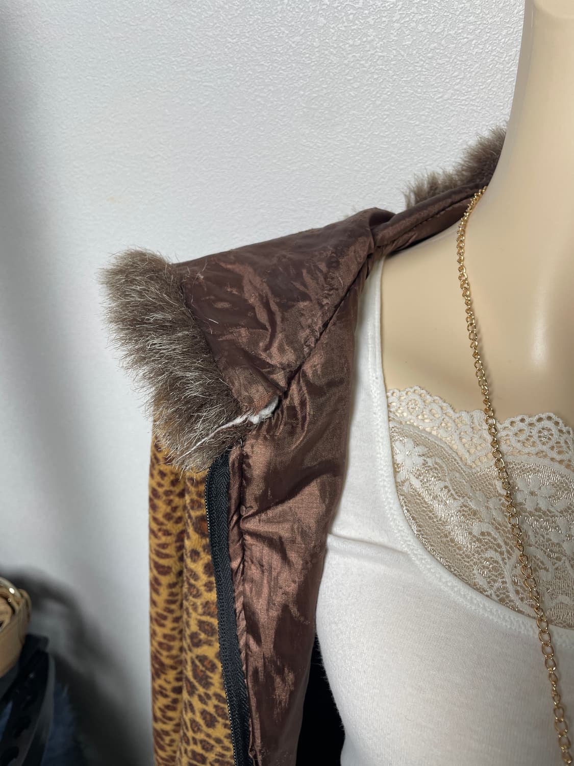 빈티지 호피 퍼 후드집업 갸루 상품이미지6