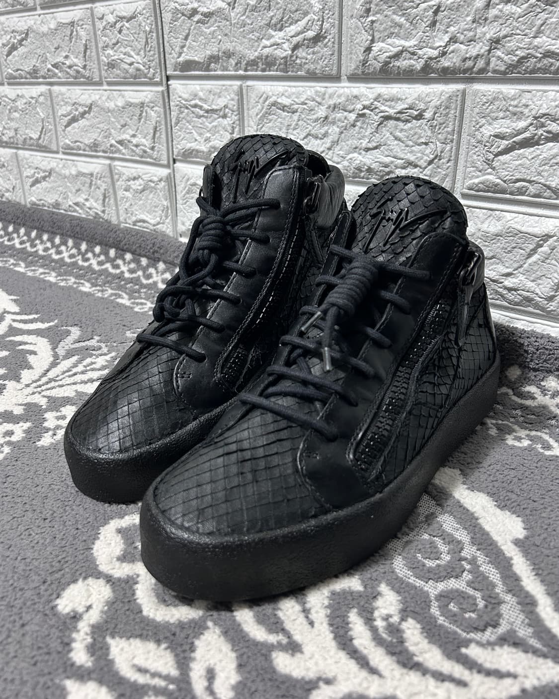 쥬세페자노티 오피움 스네이크 스킨 레더 하이탑 상품이미지2