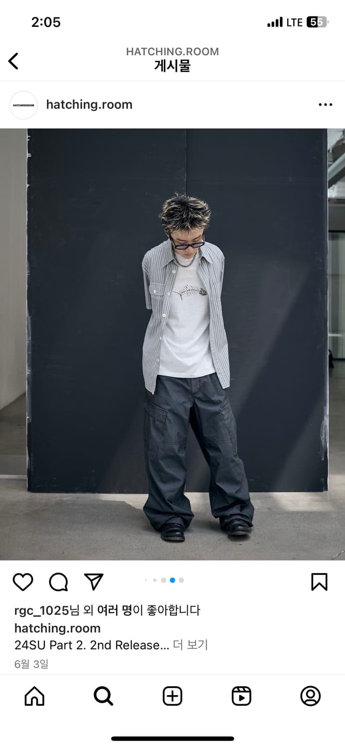 2pk shirt dobby stripe dyed grey (4) 상품이미지2