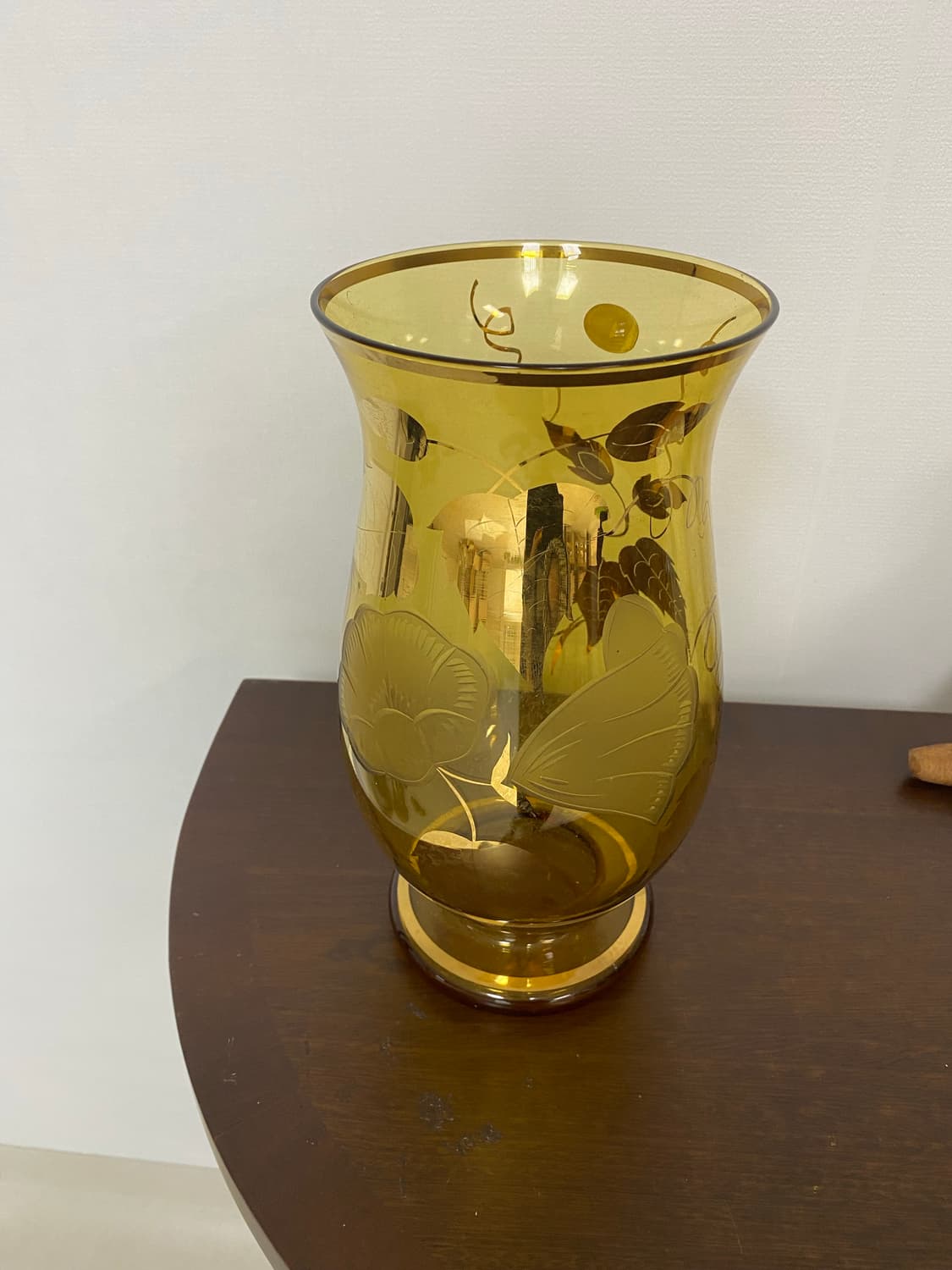 체코 보헤미아 크리스탈 앰버 화병 상품이미지7