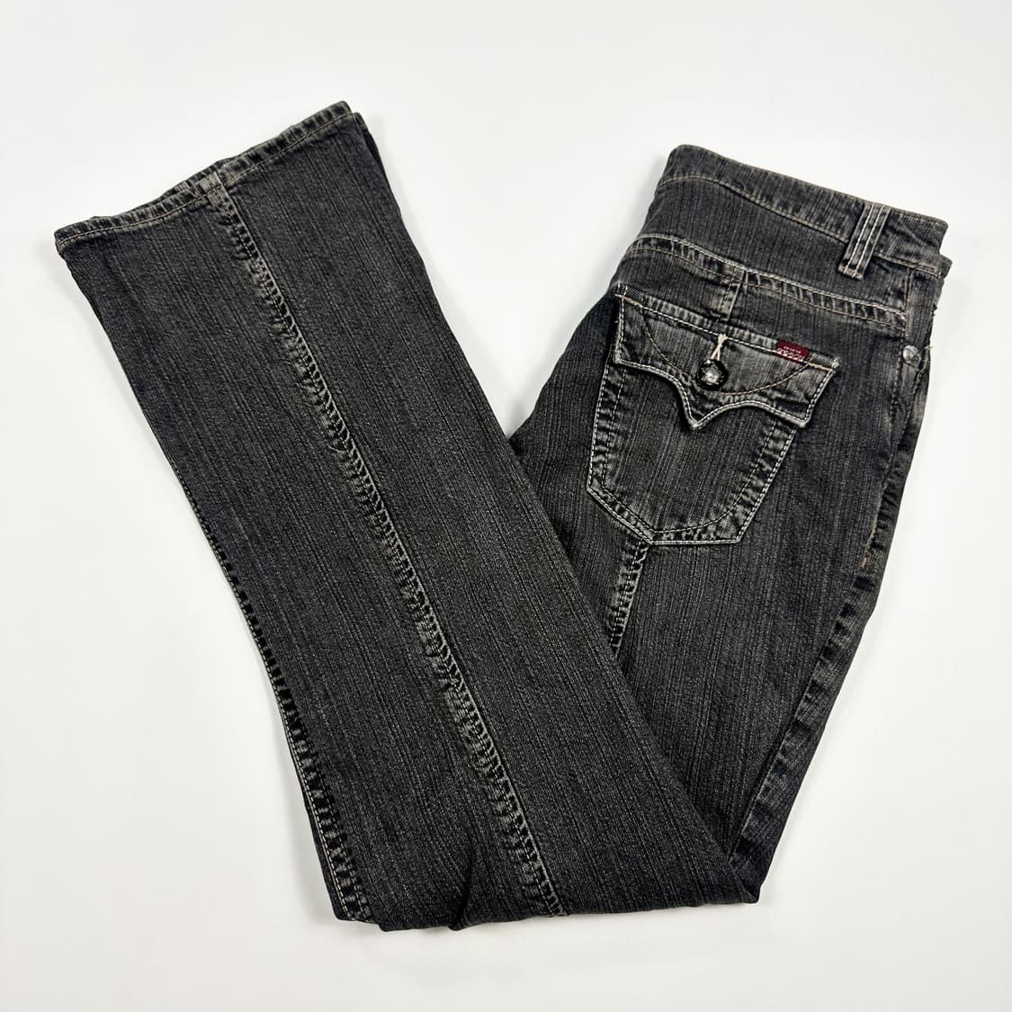 32 JPN 재팬빈티지 흑청 세미부츠컷 데님팬츠 상품이미지1