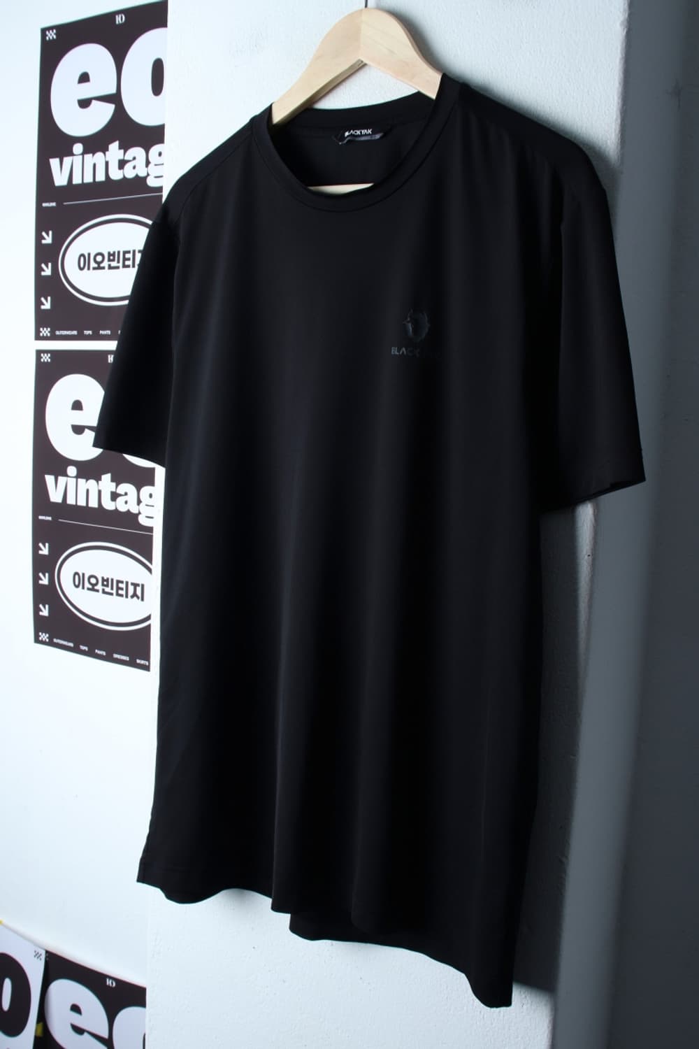(L-XL) 블랙야크 반팔 티셔츠 기능성 스몰로고 블랙-H32961 상품이미지1