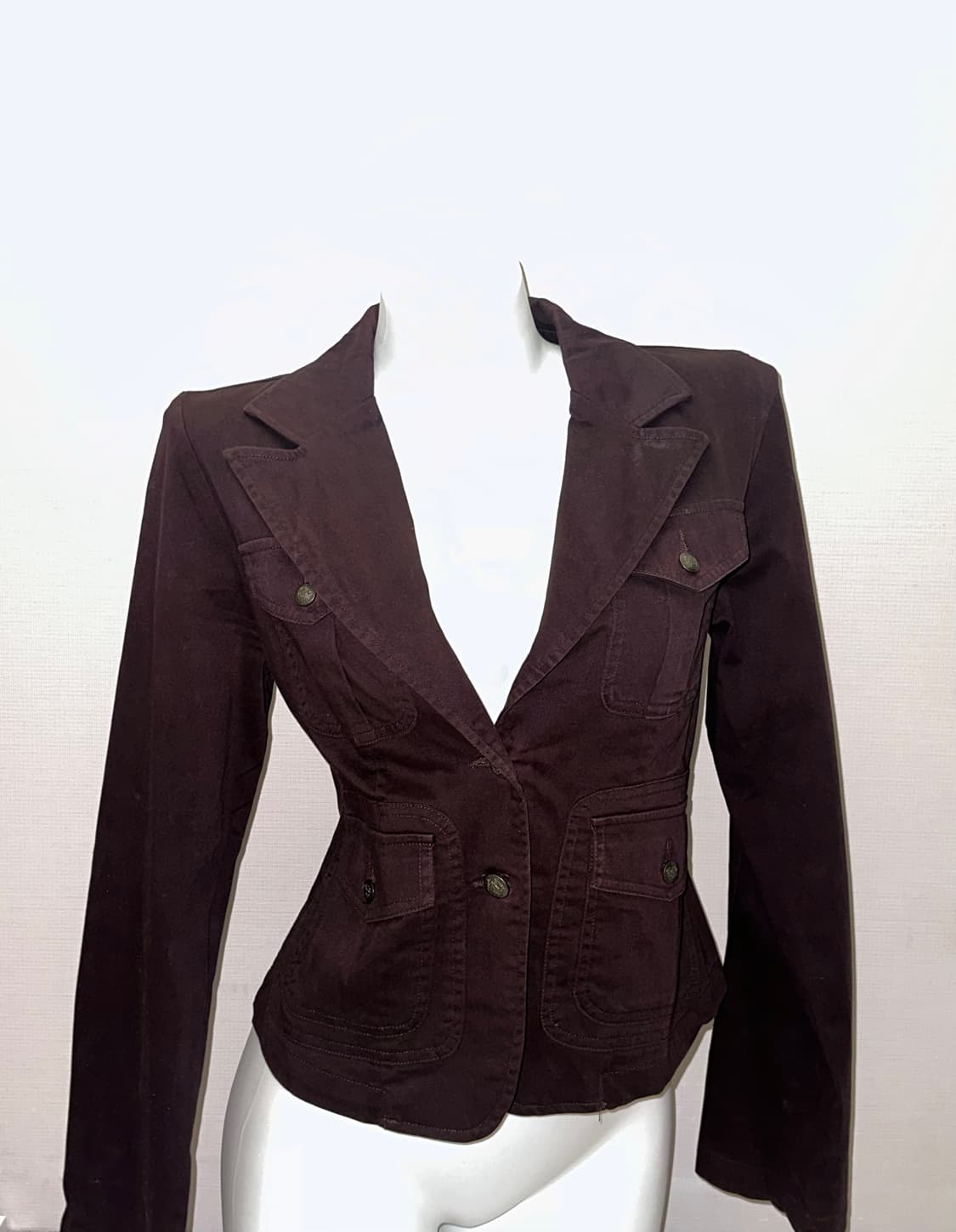 다크 브라운 포켓 슬림핏 숏 자켓 상품이미지1