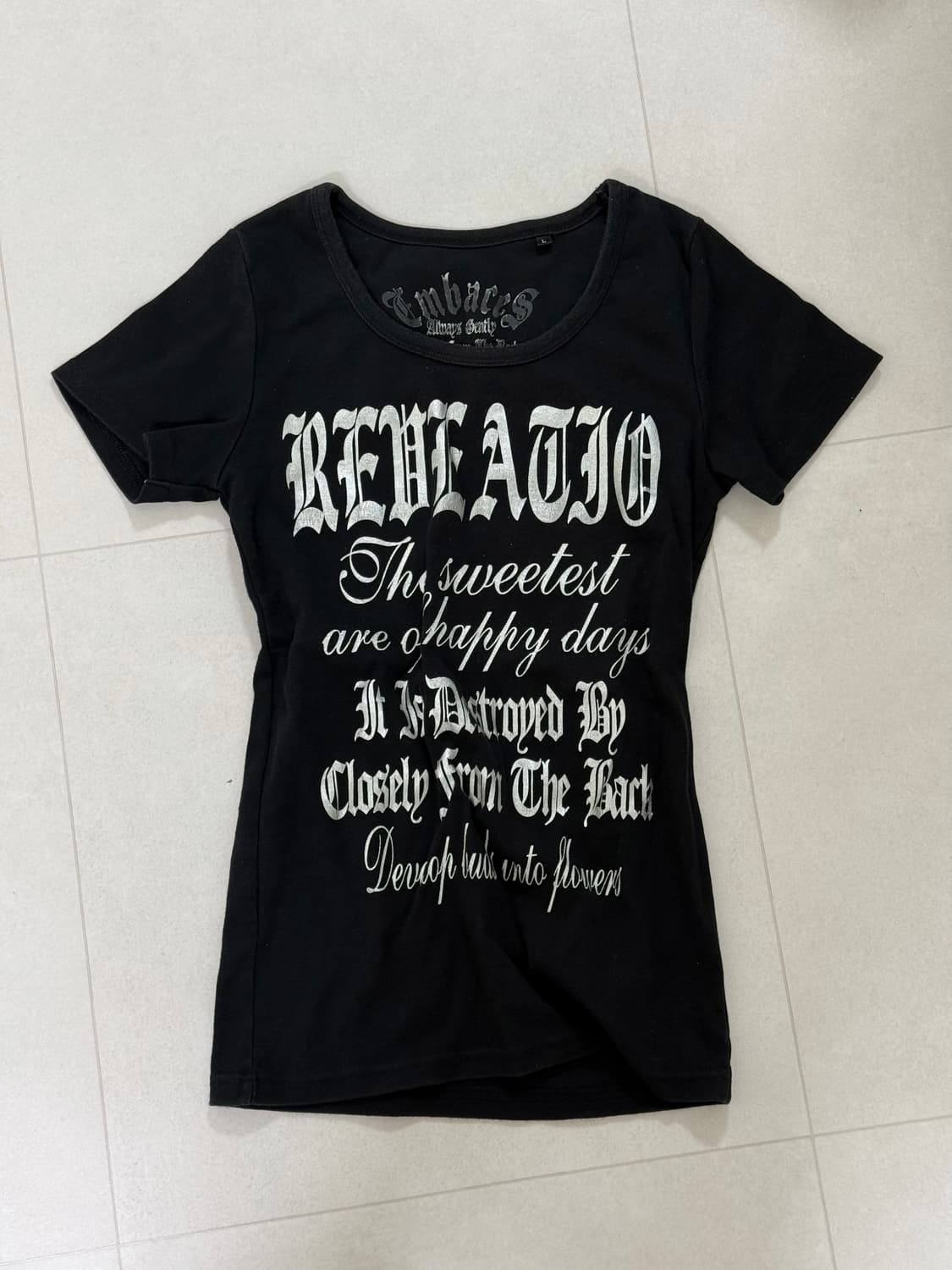 Punk wings detail printing slim top 상품이미지2