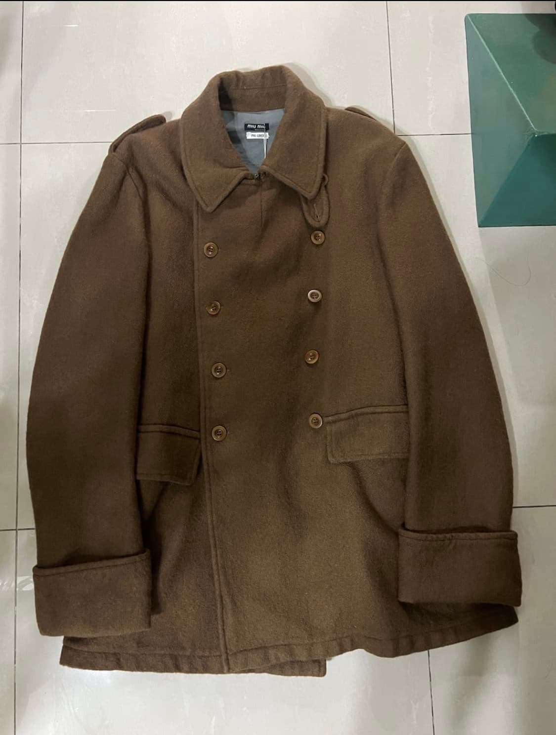 Miu Miu 00s 남성복 울 밀리터리 더블 브레스티드 코트 상품이미지1