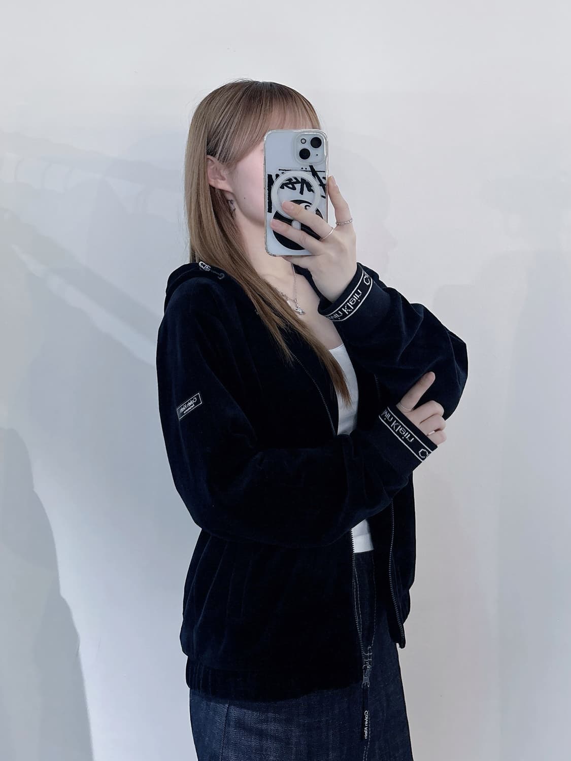 캘빈클라인 퍼포먼스 벨벳 후드집업 상품이미지1