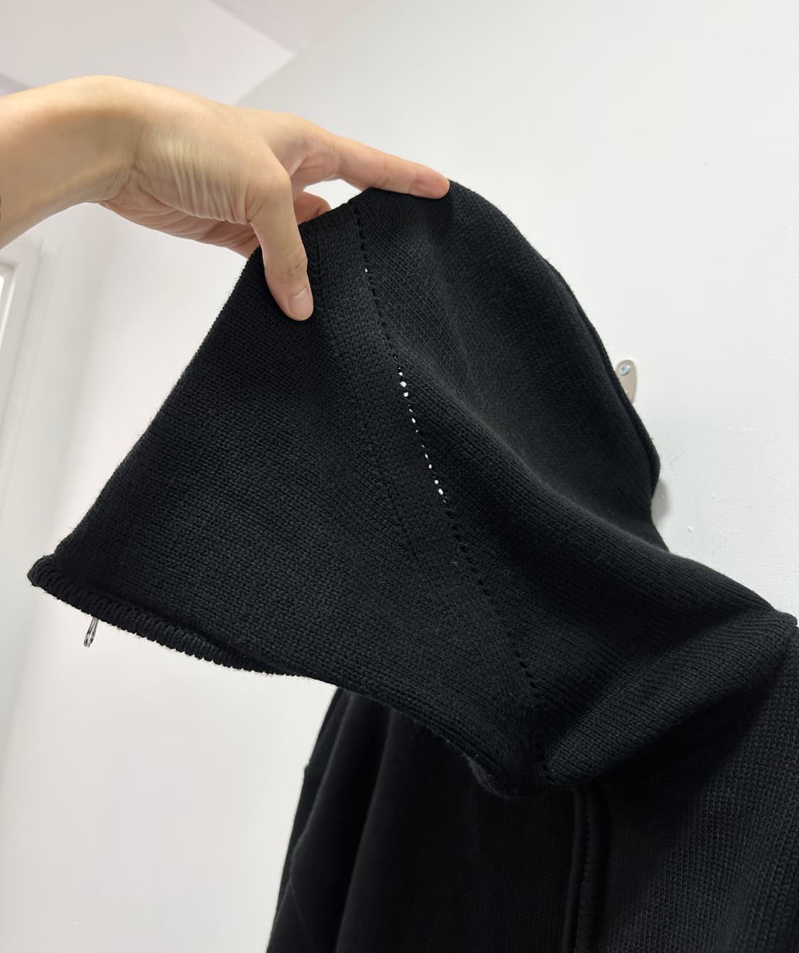 Distressed cut line 2 way full zip hoodi 상품이미지9
