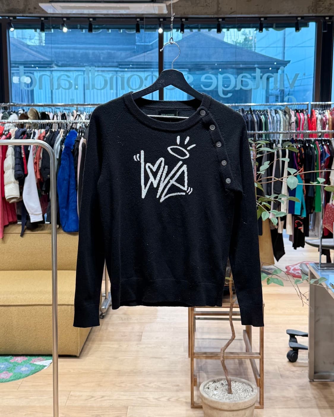 쟈딕앤볼테르 블랙 러브 캐시미어 니트  상품이미지1