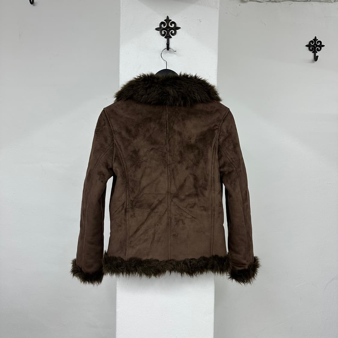 brown fur trimming jacket 상품이미지3