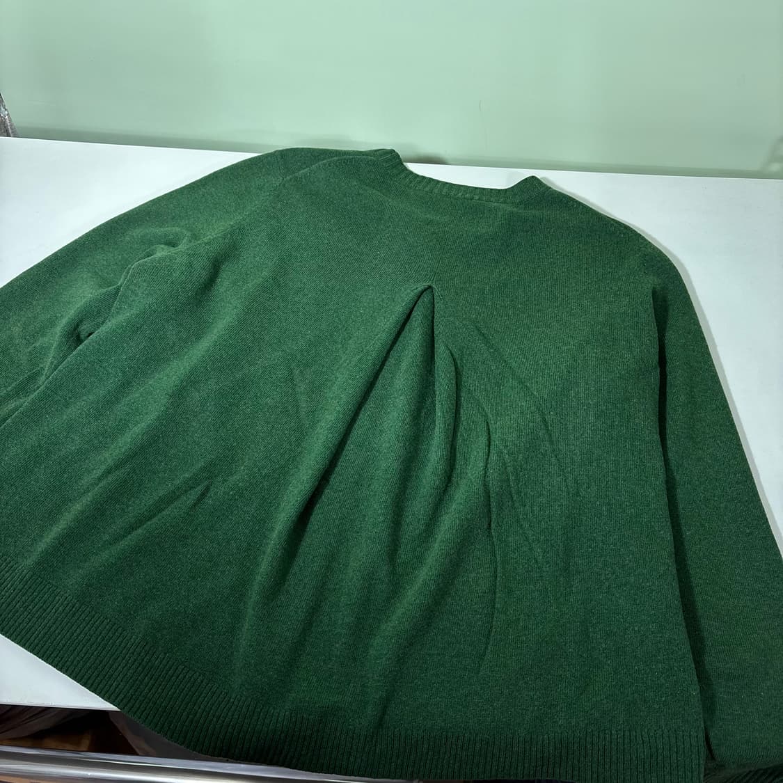 우먼M 코스 COS 오버핏 그린 U넥 가디건 상품이미지4