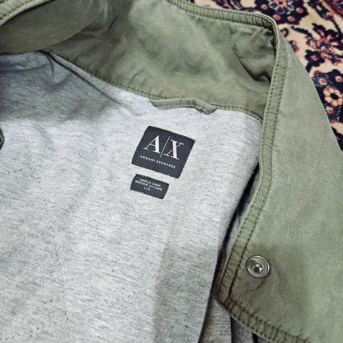 알마니익스체인지 빈티지 카키 하프 야상 L size 상품이미지5