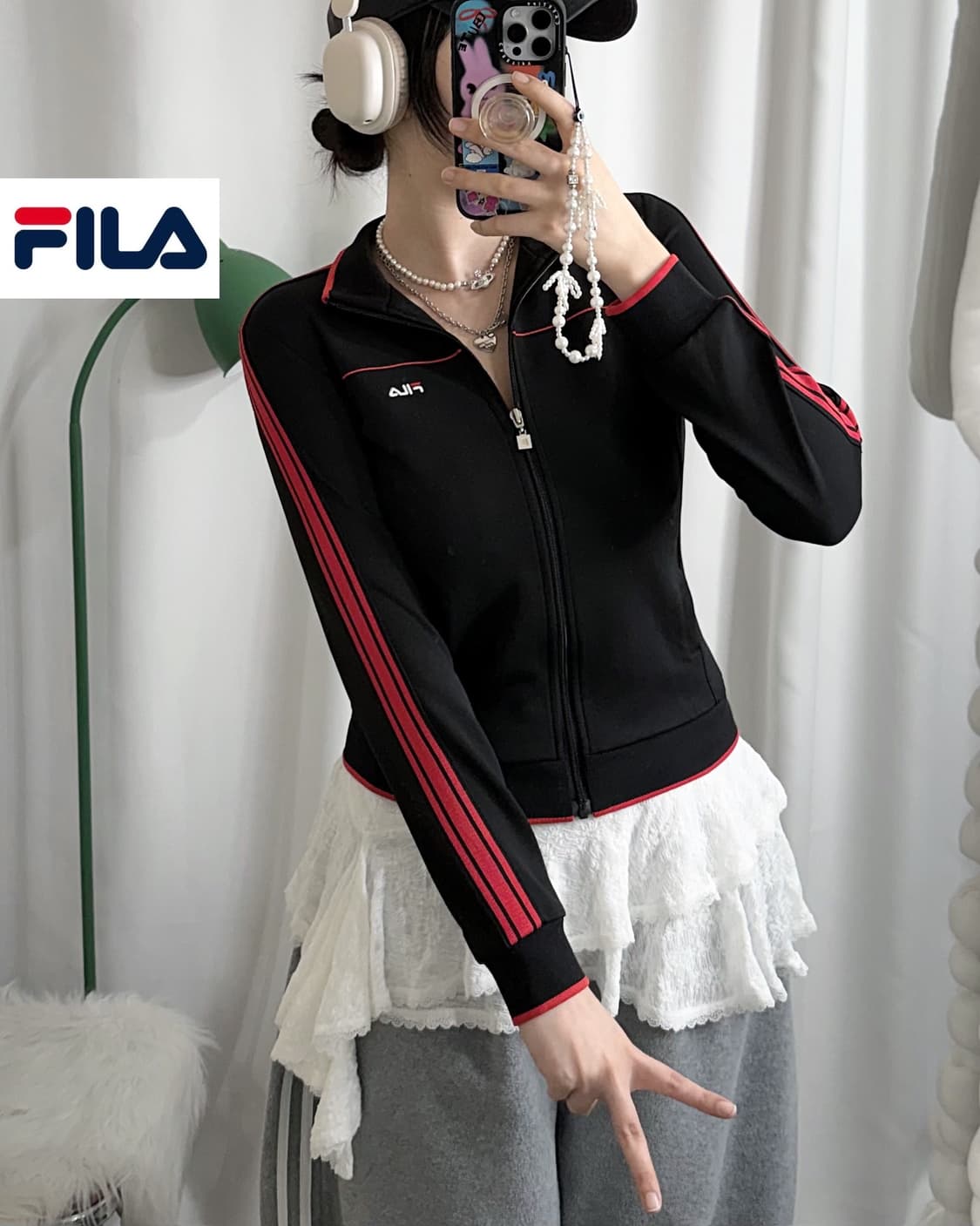 휠라 블랙 & 레드 져지 상품이미지2