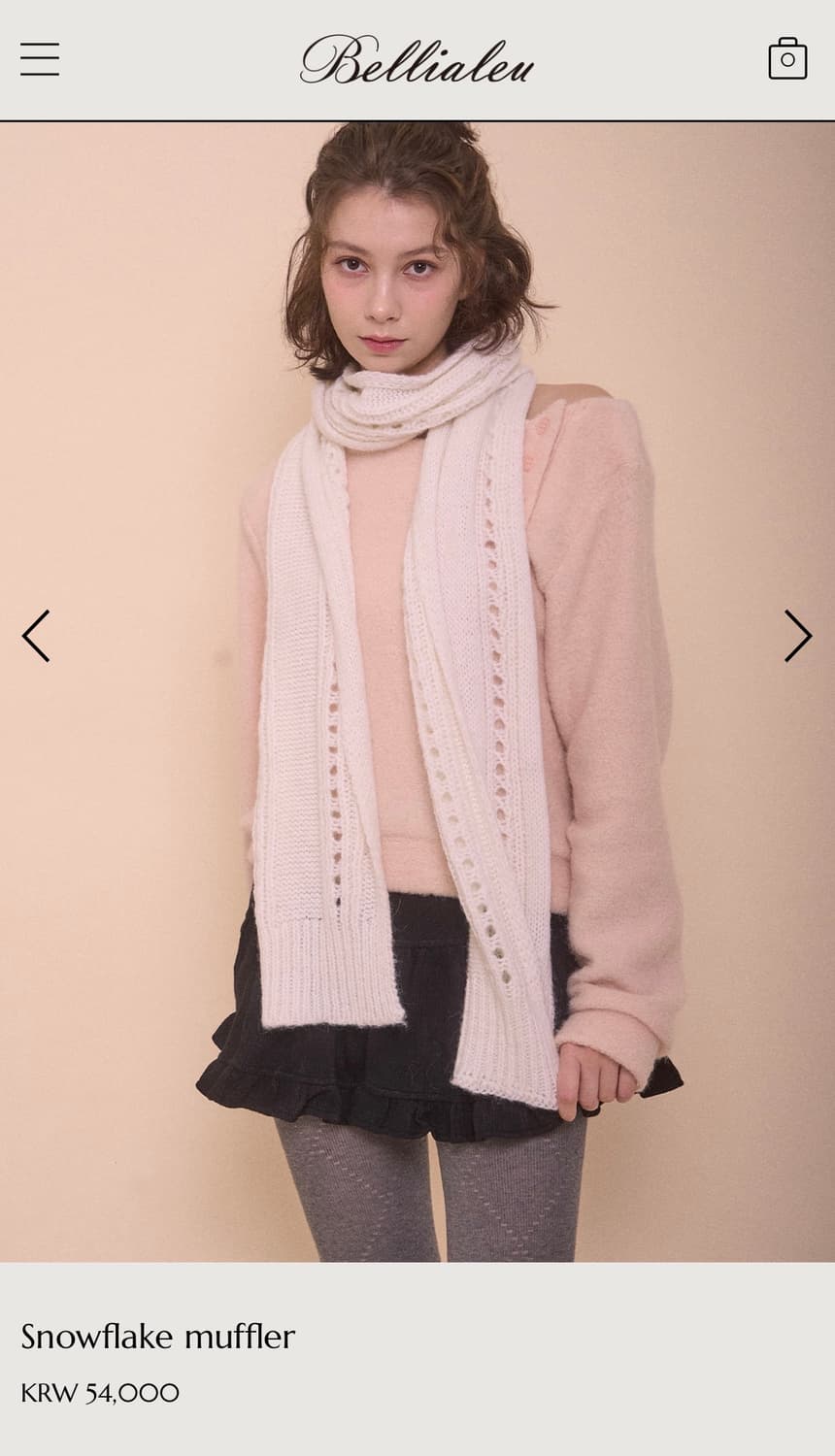 벨리아르 스노우플레이크 머플러 아이보리 상품이미지2