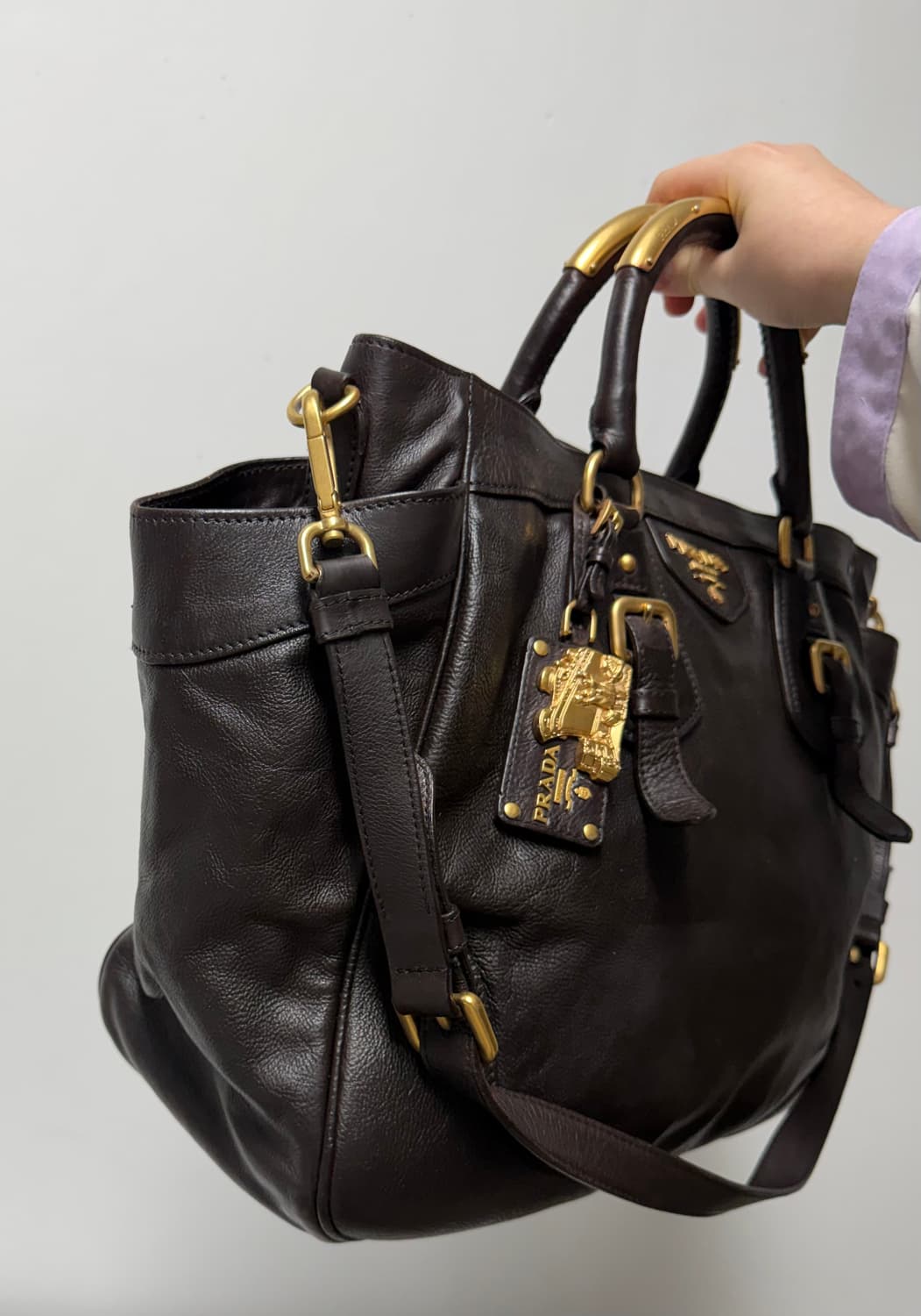 [정품] 프라다 비텔로 샤인 네로 토트백  상품이미지3