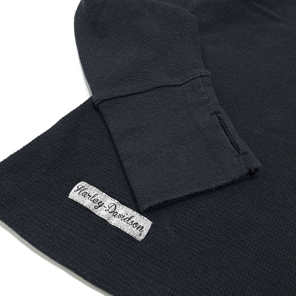 CL758 2XL 할리데이비슨 00s 헨리넥 블랙 니트 티셔츠 상품이미지3