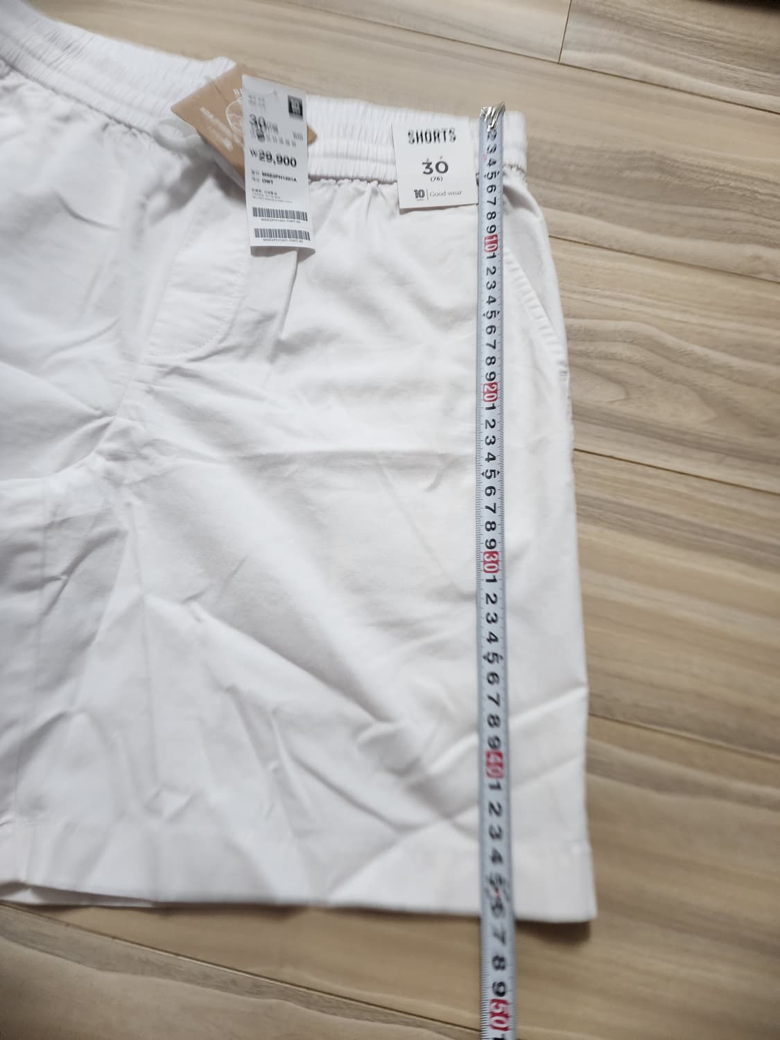 탑텐코튼밴딩쇼츠반바지화이트m 상품이미지4