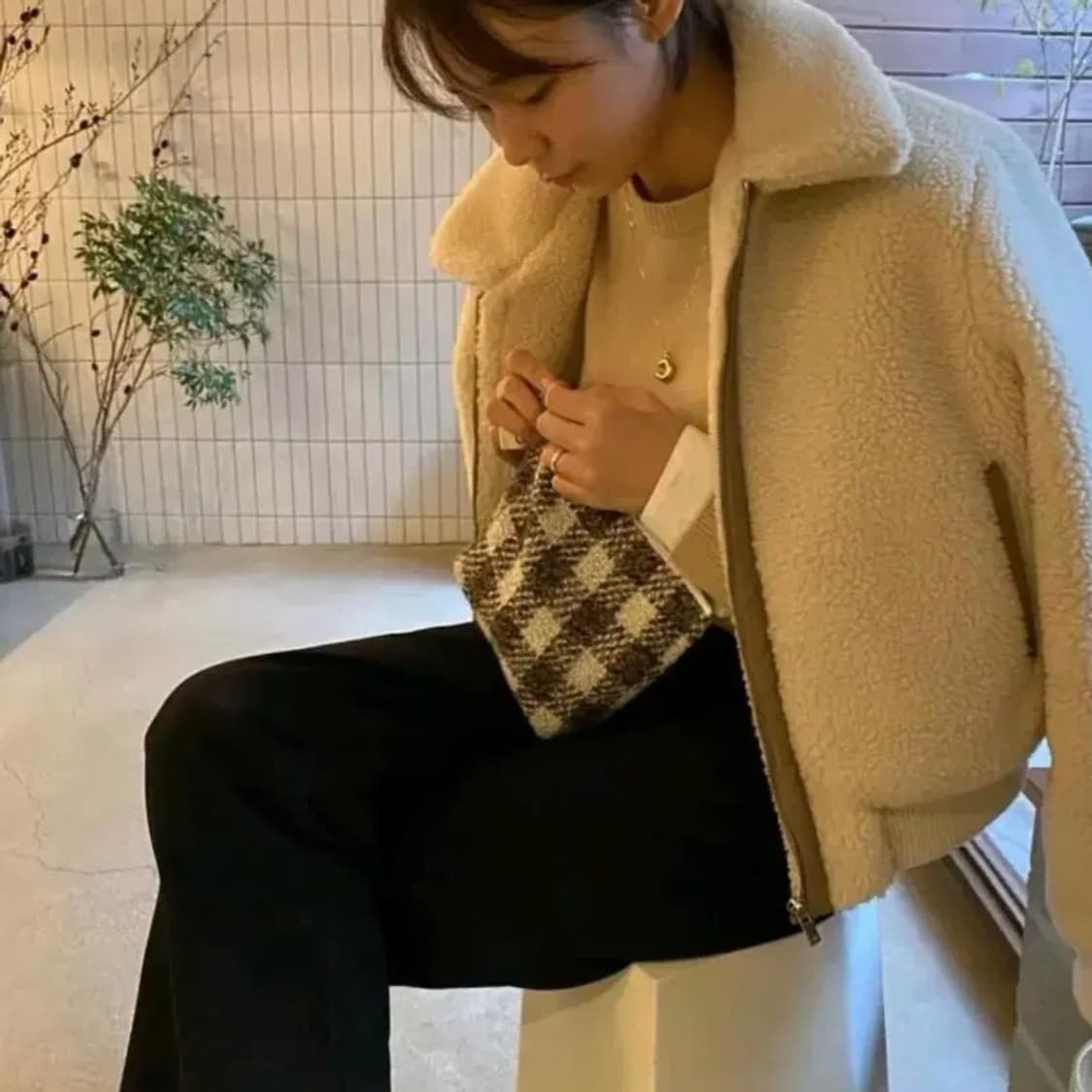 유메르 줄리 봄버 시어링 무스탕 상품이미지3