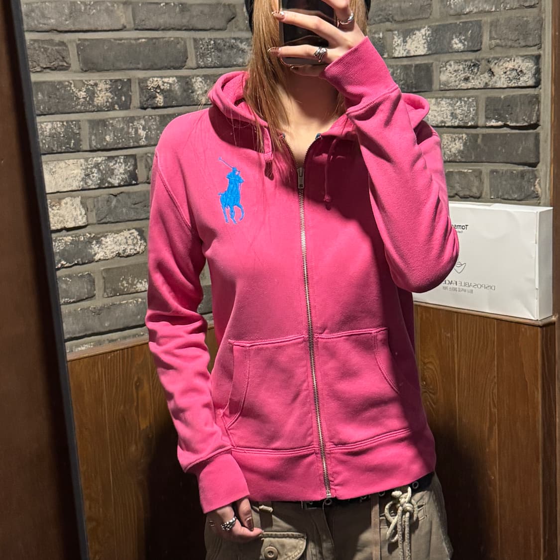 S) 폴로 랄프로렌 빅포니 핑크 후드집업 상품이미지9