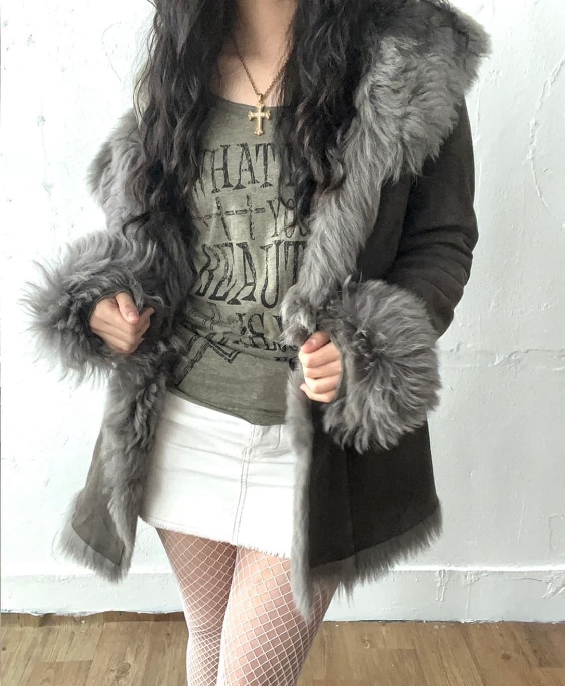 Sheep Skin Long Mustang Grey 상품이미지5