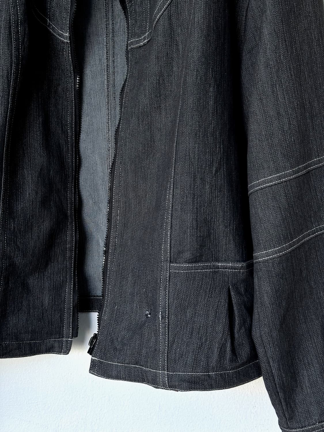 Cotton poly denim zip design jacket 상품이미지7