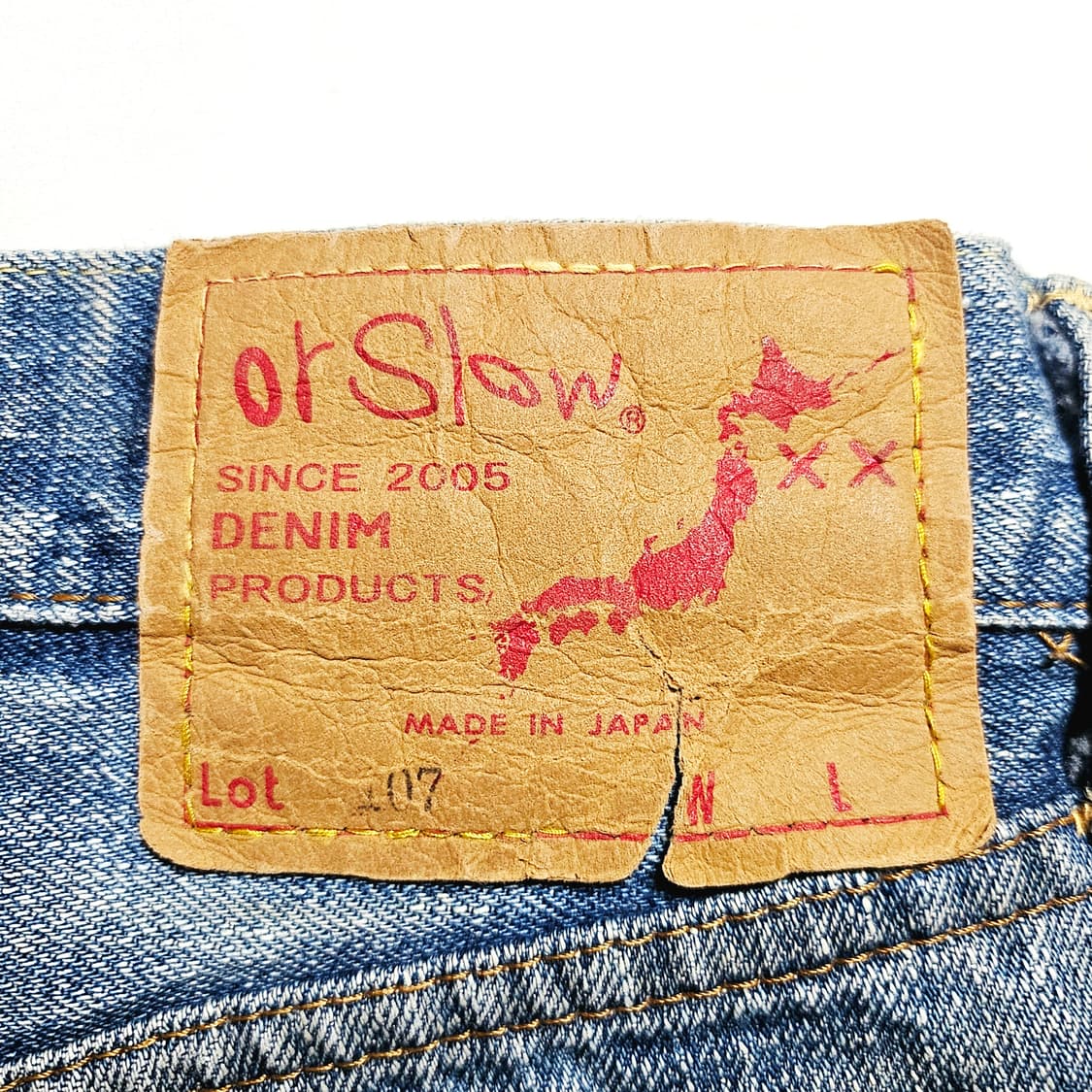 [2(M)/32"][오어슬로우]107아이비핏 데미지워싱 셀비지 데님2y 상품이미지8