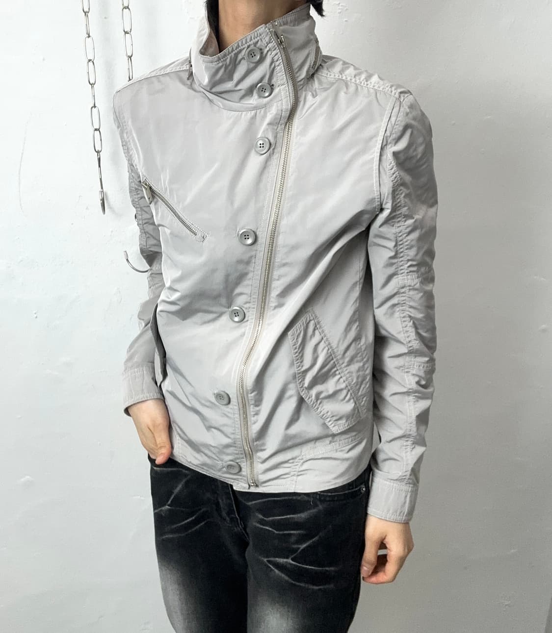 Solid Homme Asymmetrical Zip Button Jack 상품이미지3