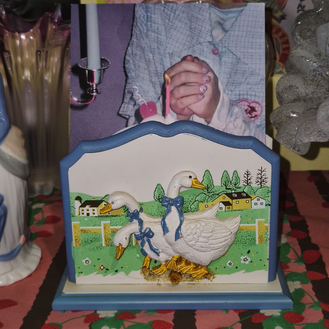 80s 미국 가든 거위 우드 스탠드 홀더 상품이미지6