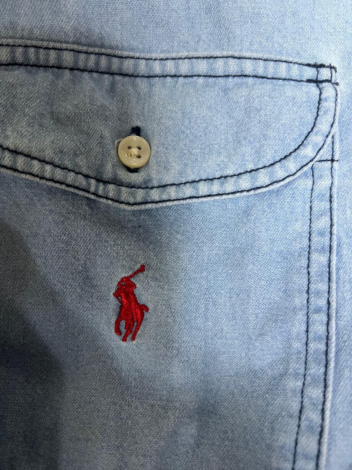 90s 폴로 데님 성조기 청남방 L 상품이미지3