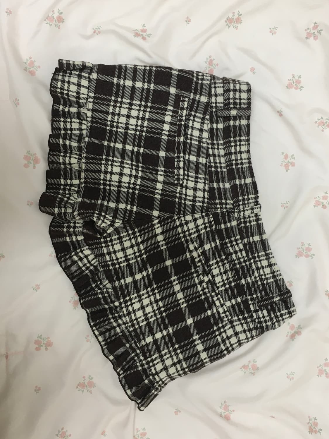 리즈리사 LIZLISA 체크 프릴 초코 반바지 큐롯팬츠 갸루 라떼 빈티지 상품이미지5