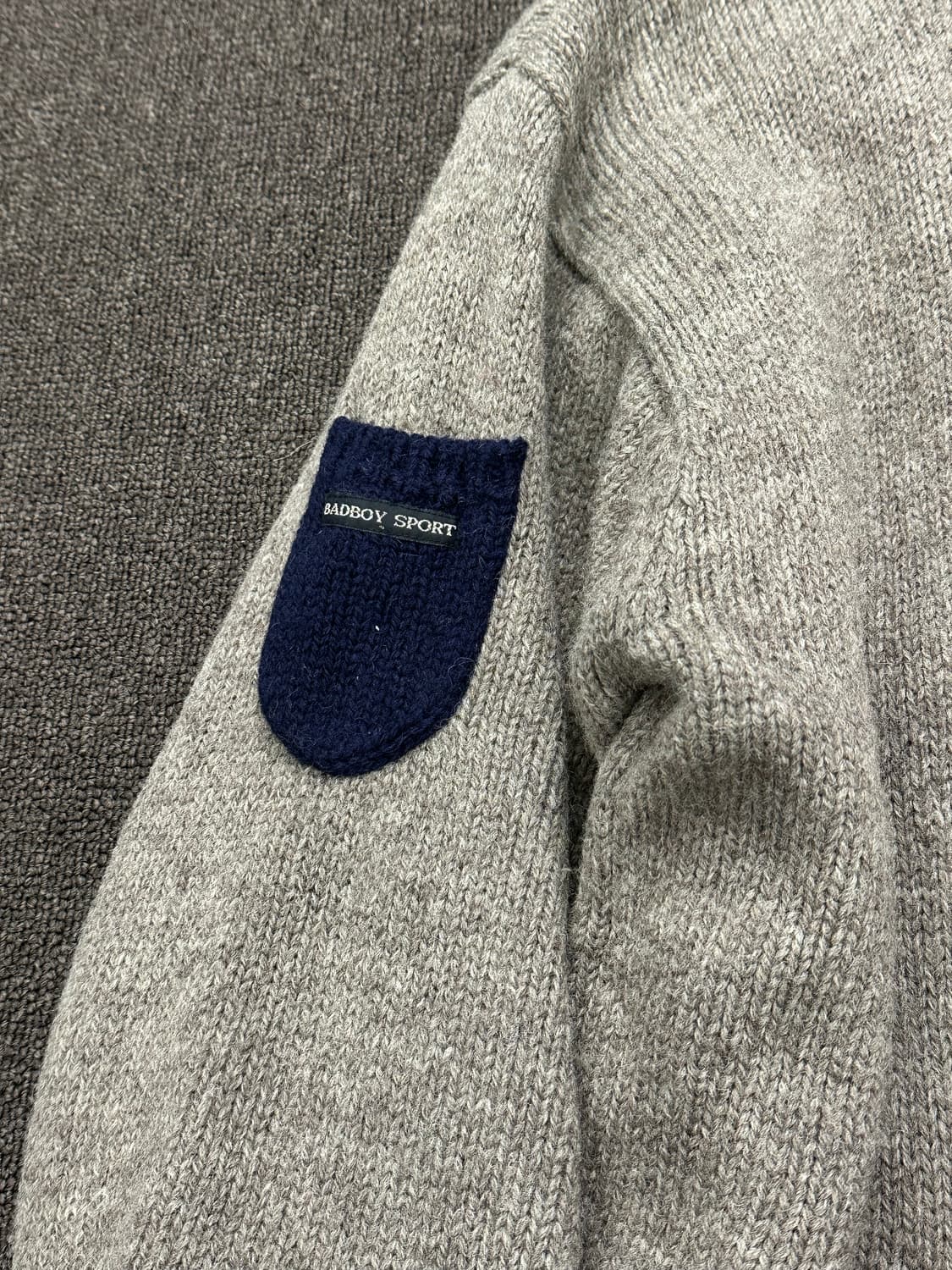 L)Badboy 빈티지 체크 니트 집업 상품이미지3