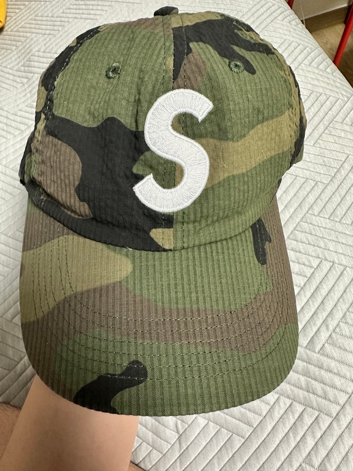 슈프림 시어서커 S로고 6패널 카모캡 상품이미지1