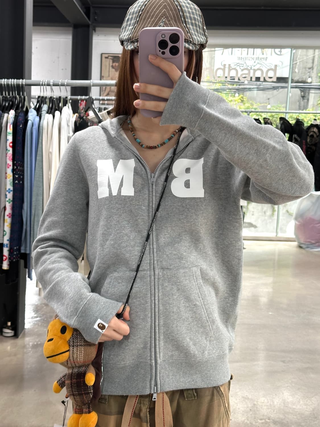 베이프 베이비마일로 백로고 투웨이후드집업 상품이미지2