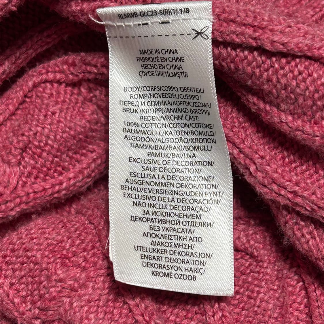 L 폴로랄프로렌 핑크 케이블 니트 상품이미지6