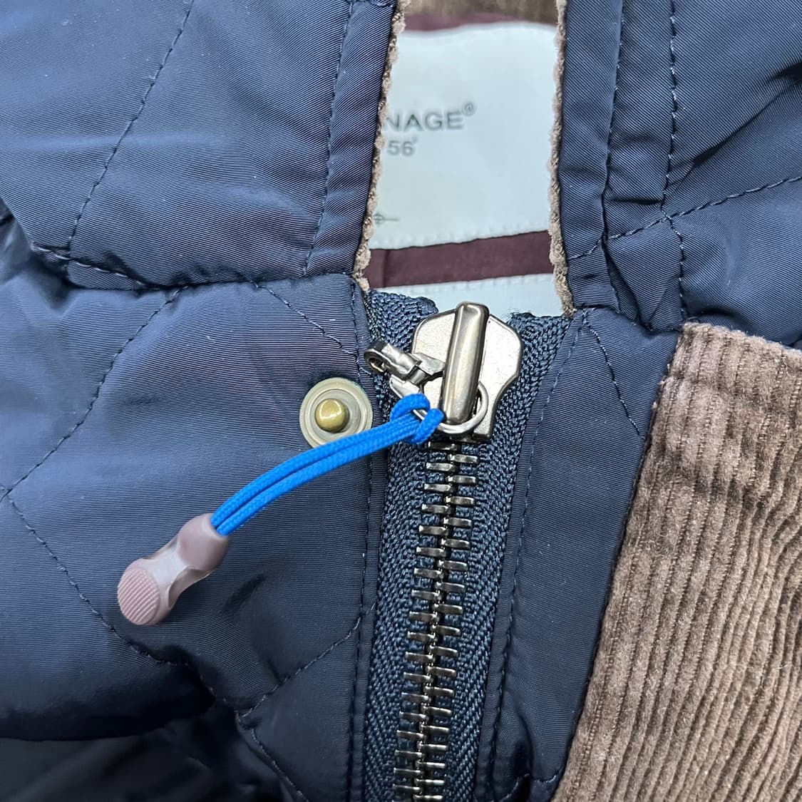[정품/L] 에스피오나지 코듀로이패치 퀼팅 자켓 네이비 b10 상품이미지5
