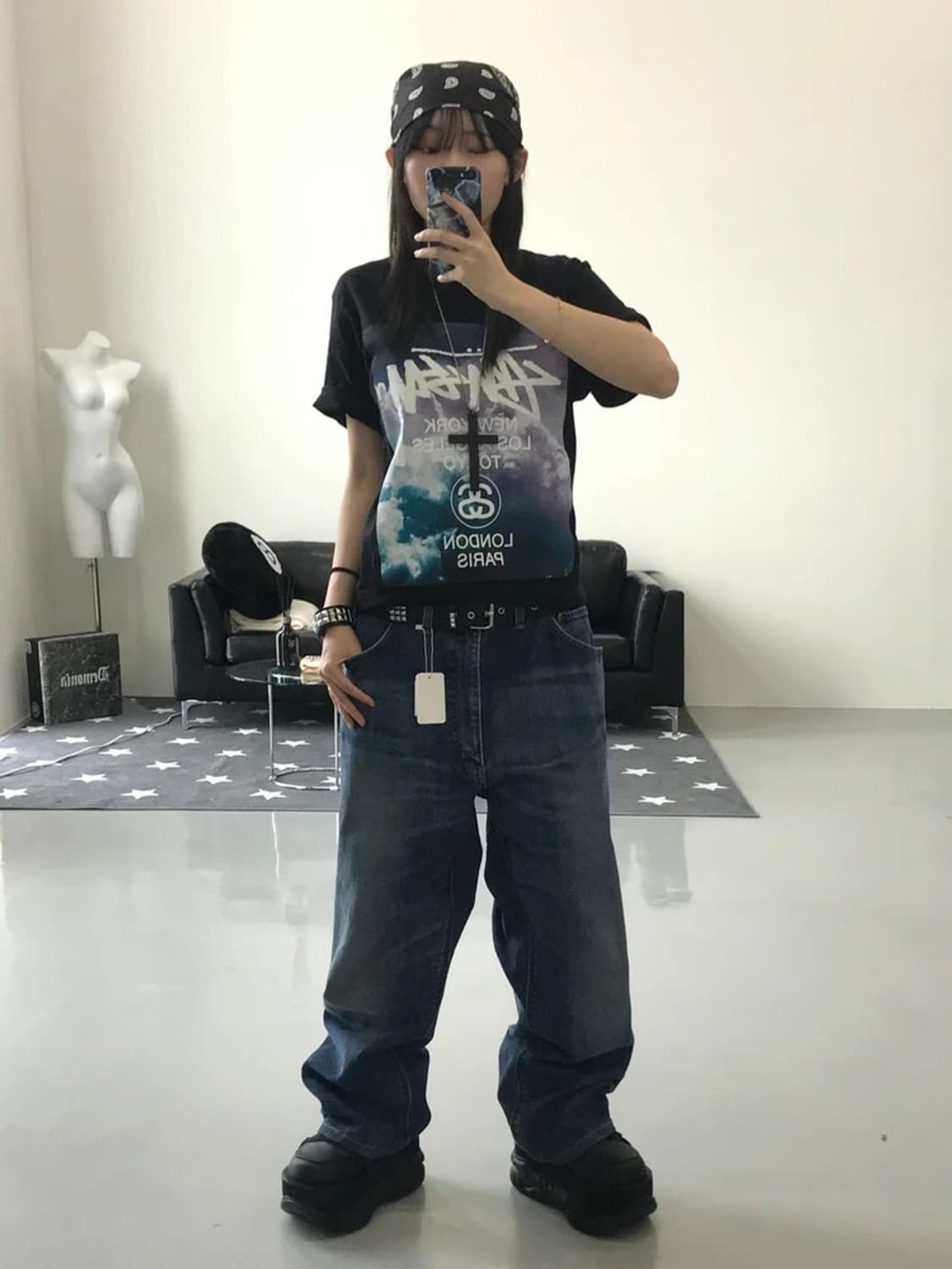 00s 스투시 STUSSY 월드투어 클라우드 반팔 티셔츠  상품이미지1