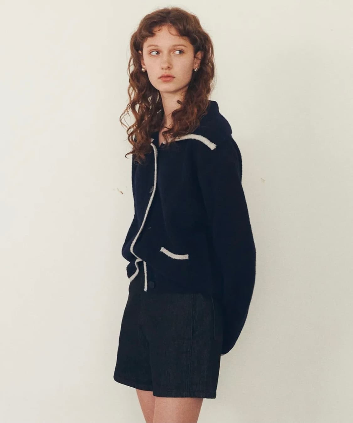 오스트카카(OKA) 메리노울 세일러 니트 가디건 Free 상품이미지10