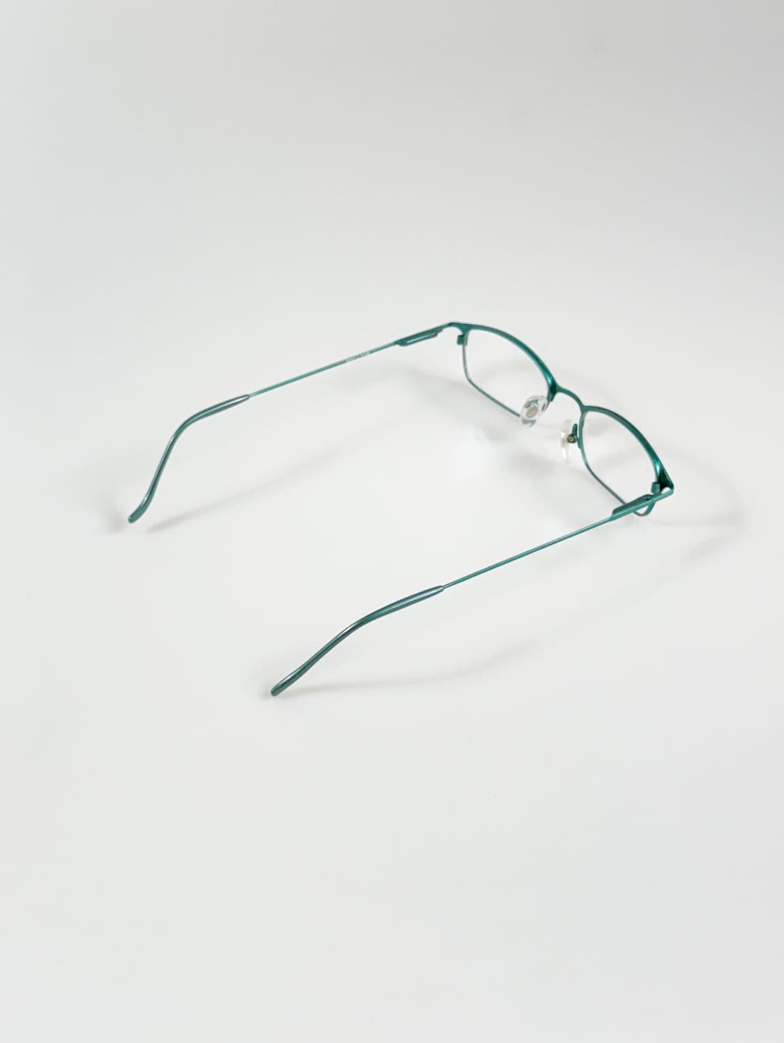 90s 독일제 NO NAME 그린 메탈 스퀘어 빈티지 안경 상품이미지4